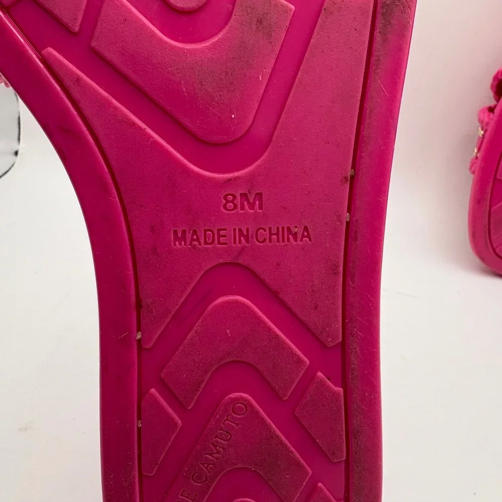 Vince Camuto Womens Hot Pink Studded Jelly Slide Sandals Braided Straps Size 8M